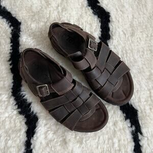 Teva Camden Brown Leather Fisherman Sandals
